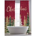 thumbnail image 4 of Red Christmas Tree Sheer Curtains 96 Inch Length 2 Panels Set, Green Yellow Gray Xmas Tree Snowflake Voile Window Treatment Semi Sheer Long Curtains Drapes for Bedroom/Living Room/Kitchen 52"x96"x2, 4 of 7