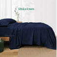 thumbnail image 2 of 1000-Thread-Count 100% Egyptian Cotton Sheet Set QUEEN Size Fits 9-12 Inches Deep Pocket ( Solid, Mariner Blue ), 2 of 6