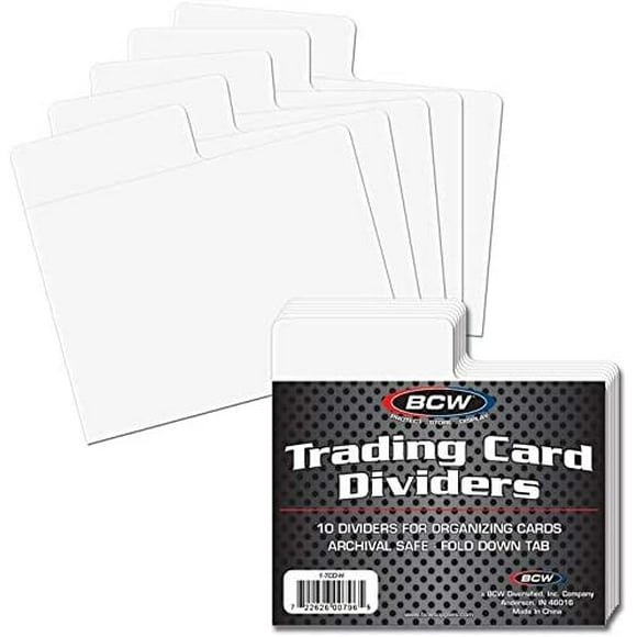 BCW Trading Card Dividers - 1 Package of 10 Horizontal index cards