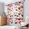 thumbnail image 7 of 2 Panels Set Blackout Curtains Thermal Insulated Sun Protection Room Darkening Drapes for Bedroom Pink and Orange Bats, 7 of 7