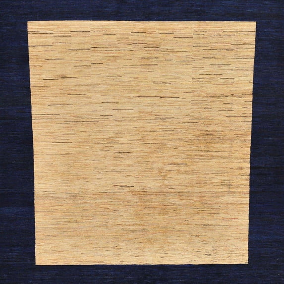 Ahgly Company Machine Washable Indoor Square Abstract Eggplant Purple Area Rugs, 6' Square