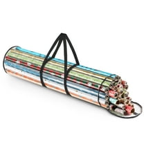 EEEKit Wrapping Paper Storage Container, 40" Gift Wrapping Organizer Storage, PVC Clear Xmas Storage Bag Fits 25 Standard Rolls of Wrapping Paper