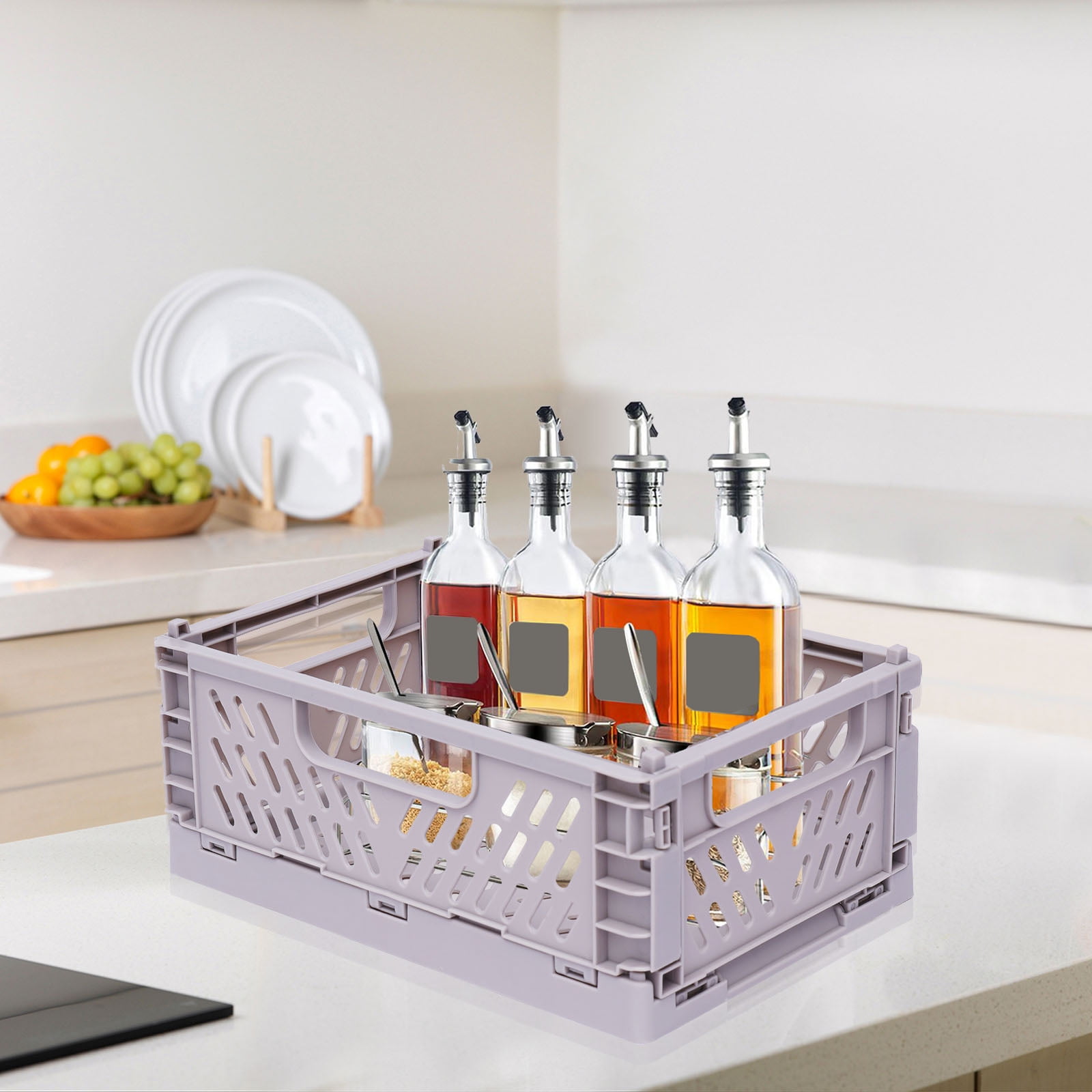 Mini Collapsible Storage Crates Stackable Storage Container Basket