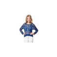 thumbnail image 1 of Aeropostale suéter de cable transparente para mujer, azul, grande, 1 of 3