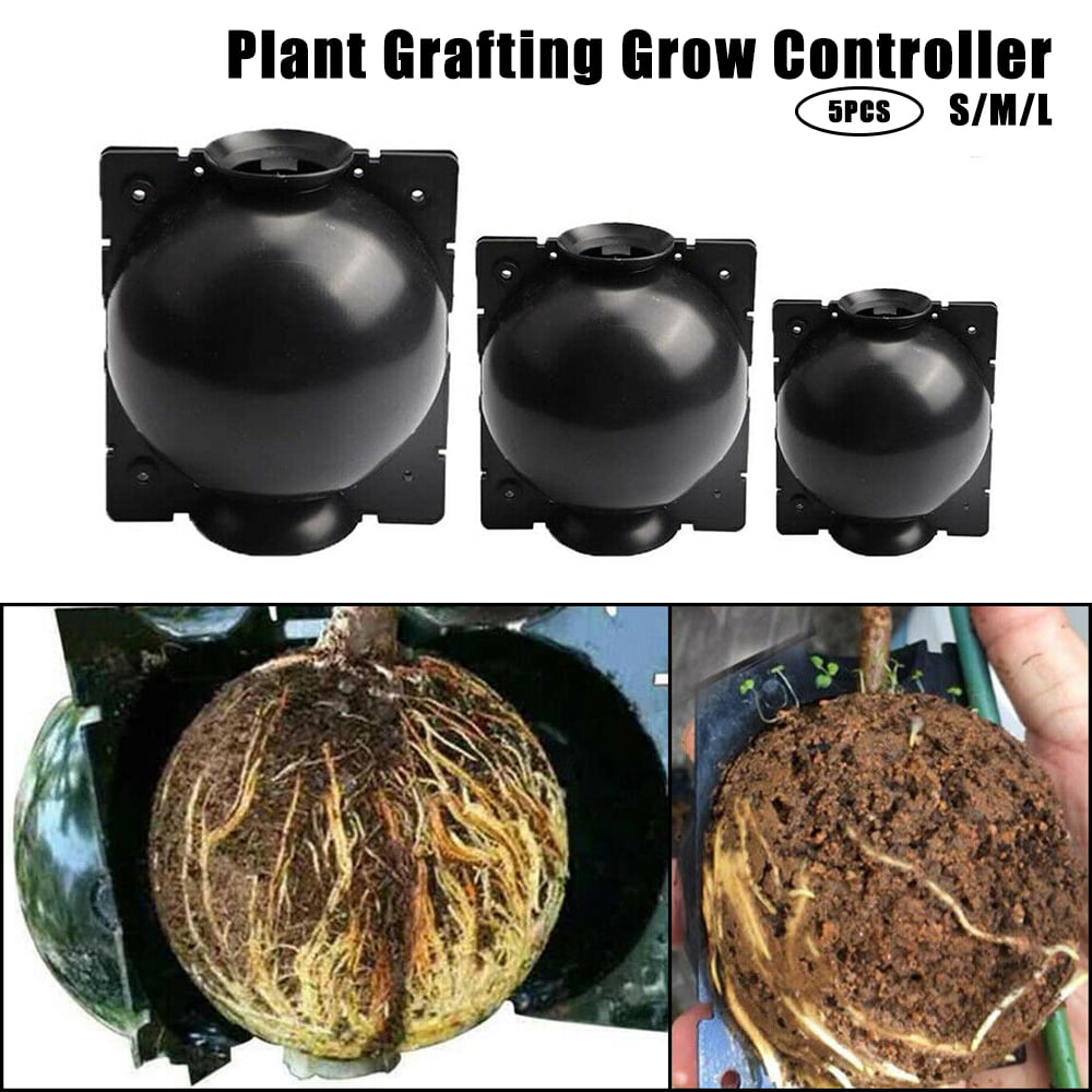 Black Yisily Reusable Plant Rooting Device,Plant Rooting Box High Pressure Propagation Square Rooting Device Air Layering Pod for Garden Growing Breeding 5PCS