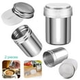 thumbnail image 2 of AAOMASSR 2Pcs Powder Sugar Shaker With Lid Stainless Steel Fine Mesh Shaker Cinnamon Icing Sugar Powder Cocoa Flour Chocolate Coffee Sifter Sprinkler Dredgers for Coffee Cappuccino Latte, 2 of 2