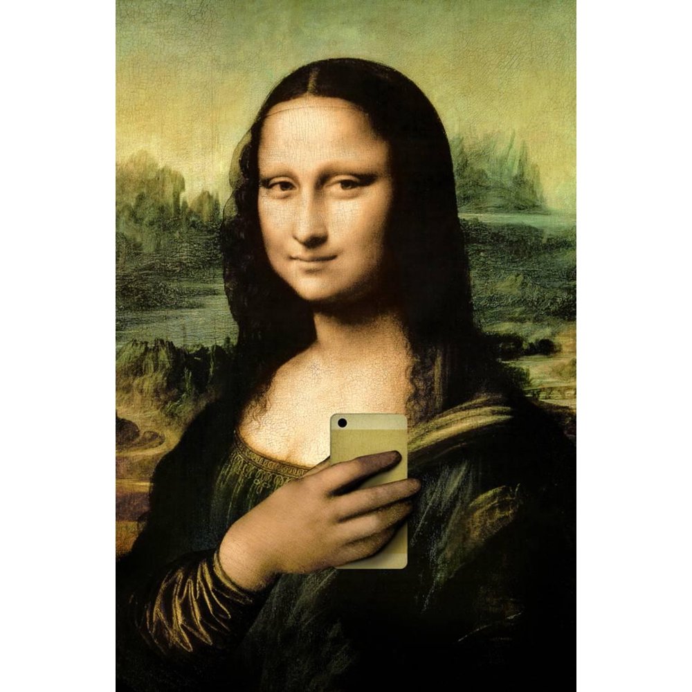 Mona Lisa Selfie Portrait Print Wall Art - Walmart.com - Walmart.com