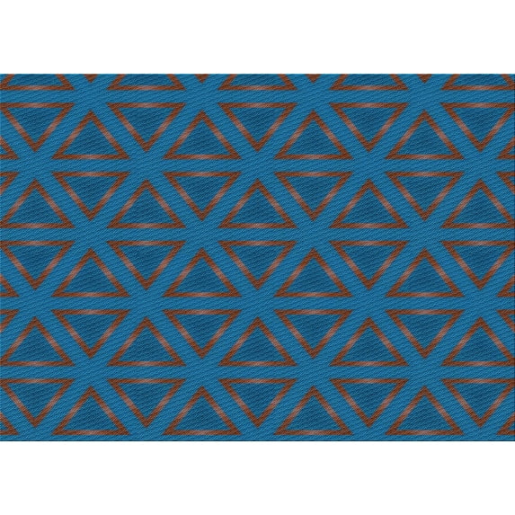 Ahgly Company Indoor Rectangle Patterned Blue Dress Blue Area Rugs, 5' x 7'