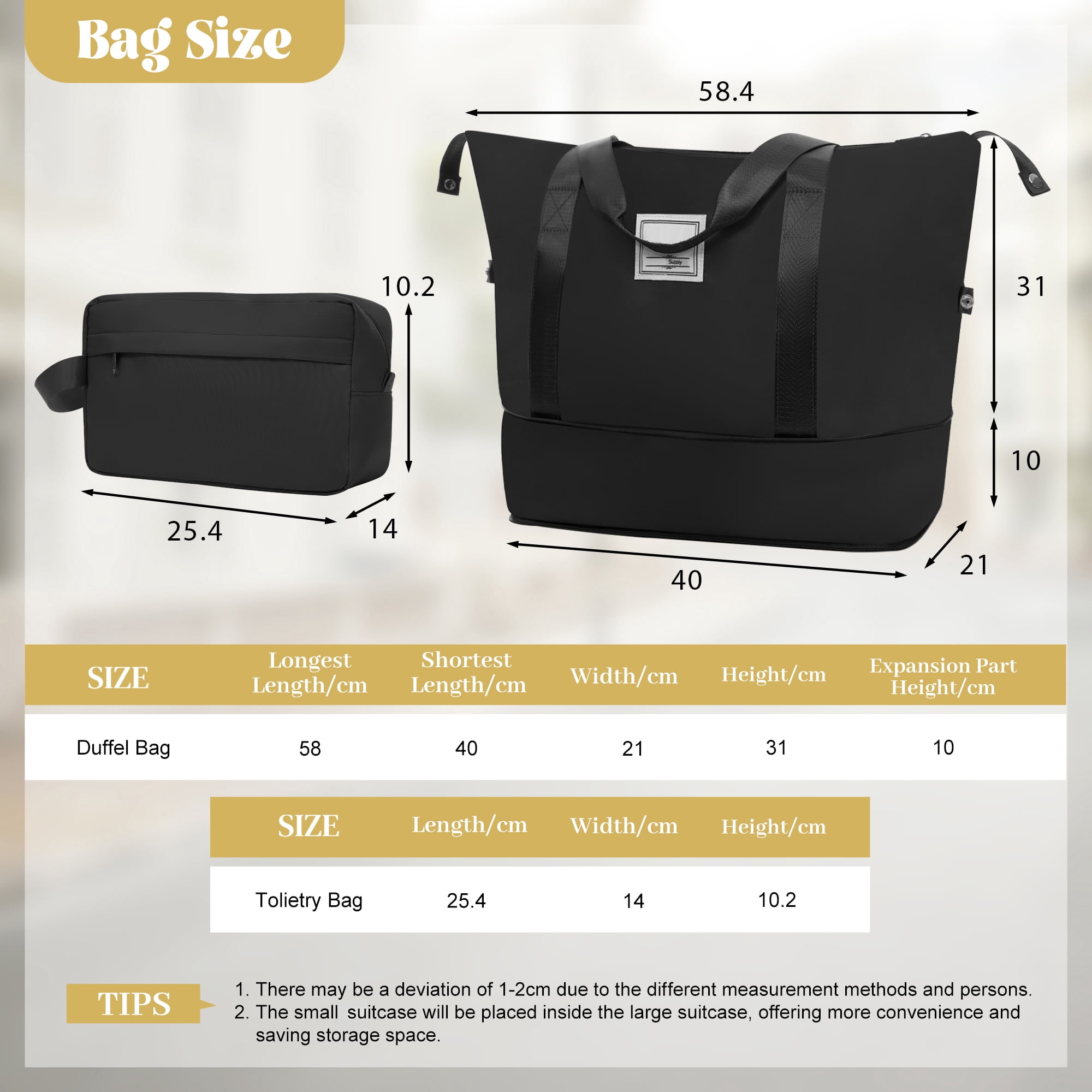 6 Piece Luggage Set,Lightweight Hardshell Suitcase with Double Spinner Wheels Handle Password Lock,14 IN Cosmetic Case 20/24/28 IN Luggages with Duffel Bag and Toiletry Bag