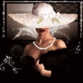 thumbnail image 1 of (L3238) Lleno Diamantes Sombrero Copa Serie Personajes Dama Resina 40 * 40 CM, 1 of 9