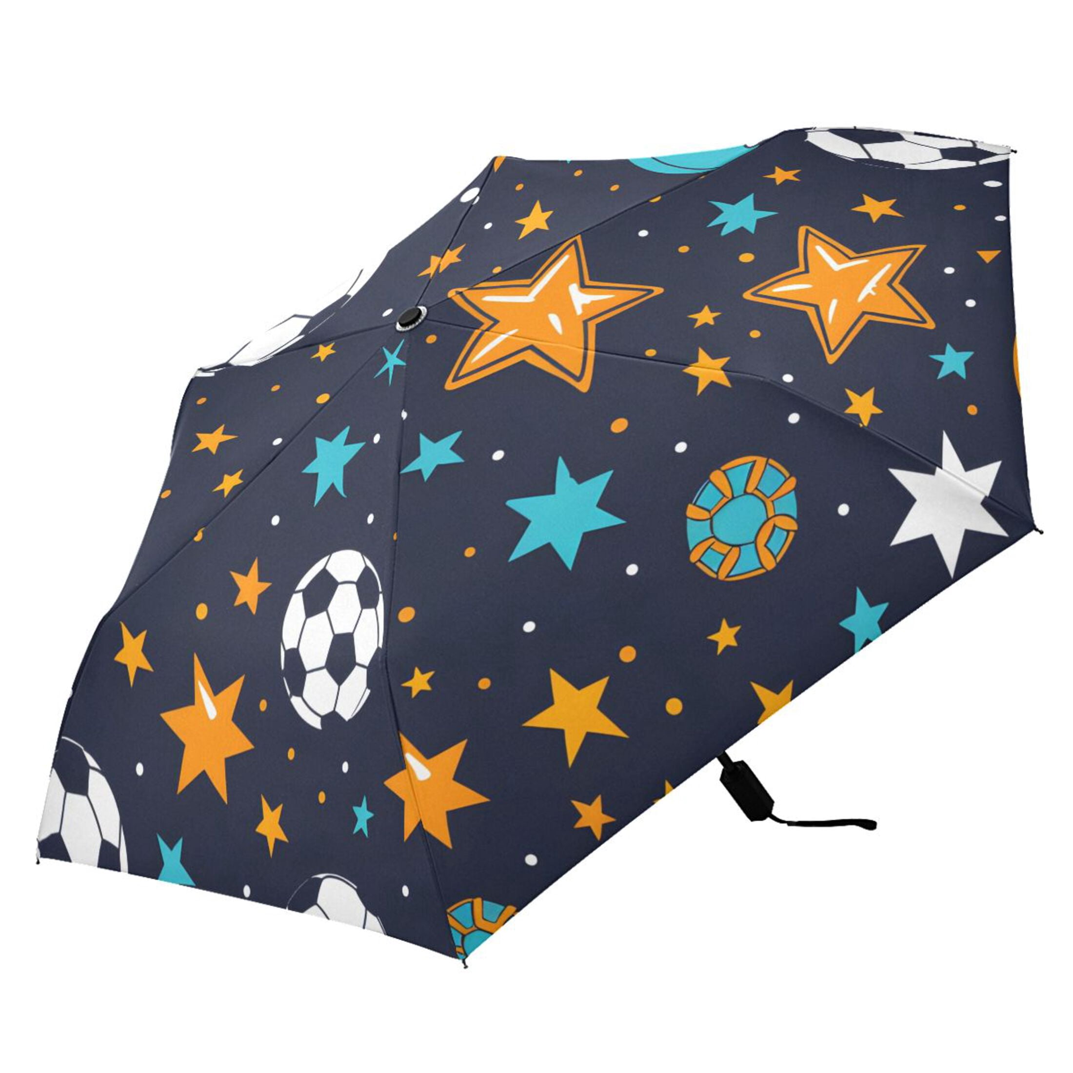 Footballs Star Rugby Compact Sun Umbrella Windproof Travel Umbrellas for Rain Strong Portable UV Protection