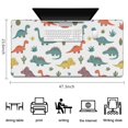 thumbnail image 5 of Long Mouse Pads for Desk,White Dinosaurs Cacti Plants Pattern Desk Mats on Top Of Desks, Desk Mouse Pad Extra Large with 3mm Non-Slip Base and Stitched Edge for Gaming,Office,Work,Home 47.3"x23.6", 5 of 6