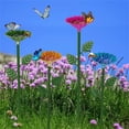 thumbnail image 4 of Haidf Bee Watering Station, Metal Bee Watering Cups with Flower Design, Elegant Bee Bath Bowl for Outdoor Garden Yard Lawn Decor, Bee Baths for Garden, Butterfly Feeder, 25.2", Hot Pink, 4 of 6