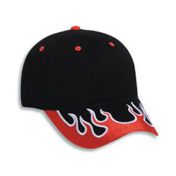 Otto Cap Flame Pattern Visor Brushed Cotton Twill Low Profile Style Caps - Hat / Cap for Summer, Sports, Picnic, Casual wear and Reunion etc