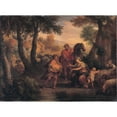 thumbnail image 2 of Andrea Lucatelli 18x14 Gold Ornate Wood Frame and Double Matted Museum Art Print Titled - Finding of Romulus and Remus (Between 1720 and 1740), 2 of 4