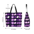 thumbnail image 2 of Large Capacity Single Shoulder Shopping Bag 19.7×15.7×5.9in Main Pocket Large To Accommodate Your Daily Needs Can Be Portable Can Be A Single Shoulder Back Violet Retro Houndstooth_1, 2 of 8