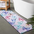 thumbnail image 2 of Light Purple Butterfly Pattern Bathroom Rugs Mat,Non Slip Microfiber Bathroom Rug,Rubber Backing,Soft Bathroom Mats for Bathroom Floor,Tub and Shower,47x17in(120x43cm), 2 of 4
