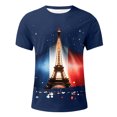thumbnail image 3 of French Graphic Print Short Sleeve T Shirt Casual Summer Top, 3 of 3