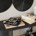 thumbnail image 3 of DecMode 9" x 1" Silver Aluminum Metal Tic Tac Toe Game Set with Black Frame, 1-Piece, 3 of 13