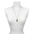 thumbnail image 3 of Delight Jewelry Acrylic Medium Leaf Pearly Brown Silvertone Live the Life You Have Imagined Bar Charm Necklace, 23", 3 of 4