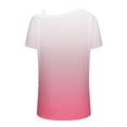 thumbnail image 4 of LOVZFMLL Women's Summer Tops Printing Off-The-Shoulder Halter Short Sleeve Button-Up Blouse, 4 of 5