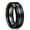 Black, variant on Silver/Black Brushed Band Men's Titanium Steel 8mm Wedding Party Ring Size 7-12