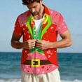 thumbnail image 6 of Xdegoge Valentines Shirts for Men Short Sleeve Button Up Funny Hawaiian Shirt Dressy Casual Summer Girlfriend Tops Holiday Party Tshirts Going Out Outfits, 6 of 9