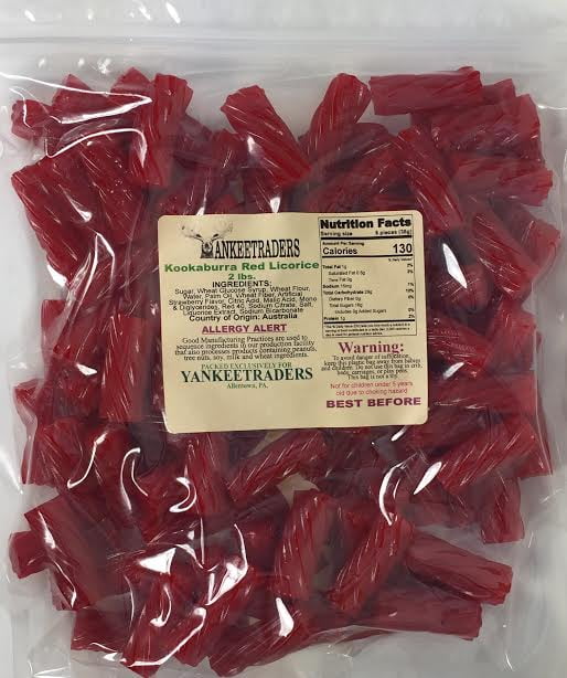 Yankeetraders, Kookaburra Australian Red Licorice, 2 Lb