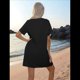 thumbnail image 5 of Camiseta de Baño para Mujer con Cuello en V y Corta para Playa de Verano. Negro XXL, 5 of 7