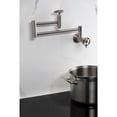 thumbnail image 4 of Kingston Brass KS8108RKX Webb Wall Mount Pot Filler Faucet with Knurled Handle, Brushed Nickel, 4 of 7