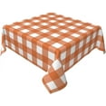 thumbnail image 1 of Autumn Fall Tablecloth 60x60 Inch Square Thanksgiving Orange Buffalo Plaids Table Cloth Table Cover Polyester Washable Wrinkle Resistant for Kitchen Dining Holiday Party Dining, 1 of 5