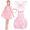 Pink, variant on Girls Green Fairy Costume, Magical Woodland  Princess Dress Up with Fairy Wings for Toddler  Kids Halloween