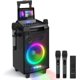 thumbnail image 2 of Máquina de karaoke, sistema PA con altavoz Bluetooth VeGue para adultos y niños con 2 micrófonos inalámbricos, subwoofer de 8 pulgadas, máquina de canto inalámbrica para fiestas de Navidad, bodas, reu, 2 of 3