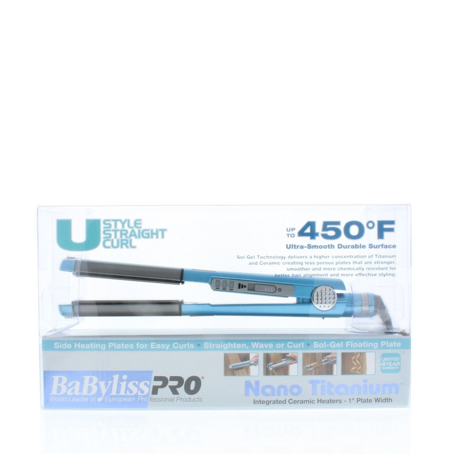 Babyliss Pro Nano Titanium 1 Inch U Styler Iron Professional Flat Straightener Styling Tool Walmart