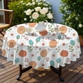thumbnail image 3 of Pioneer Flower Floral Print Pattern Round Tablecloth 70"x70", Wrinkle Resistant Wipeable Table Cover for Kitchen Dining Room Picnic Patio and Party, 3 of 5