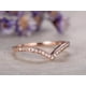 thumbnail image 2 of JeenMata Anillo de Bodas de Diamantes de 0,25 Uds, Banda de Chevron, Anillo Apilable de Contorno, Oro Rosa de 10 K, 2 of 6