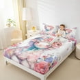 thumbnail image 4 of Castle Fairy Boys Girls Cartoon Floral Sheep Twin Sheet Sets 3pcs,Kawaii Farmhouse Animal Twin Fitted Sheet Microfiber,Chic Flowers Blossoms Breathable Flat Sheet,Ultra Soft Home Decor, 4 of 7