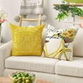 thumbnail image 4 of Hello Love Sunflower Bicycle Yellow Throw Pillow Covers, 18 x 18 Inch Flowers Summer Spring Cushion Case for Sofa Couch Set of 4, 4 of 6