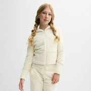 Girls 7-16 Limited Too Cozy Full Zip Hoodie Color: White Size: MEDIUM