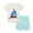 Light Blue, variant on Otqutp Casual Outfits Set for Toddler Summer New Boys T Shirt Set Knitted Cotton Animal Boat Cartoon Embroidery Children Two Piece Set