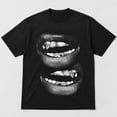 thumbnail image 3 of Bold Mouth Graphic Unisex Classic Fit T-Shirt, Black and White Print, 3 of 9