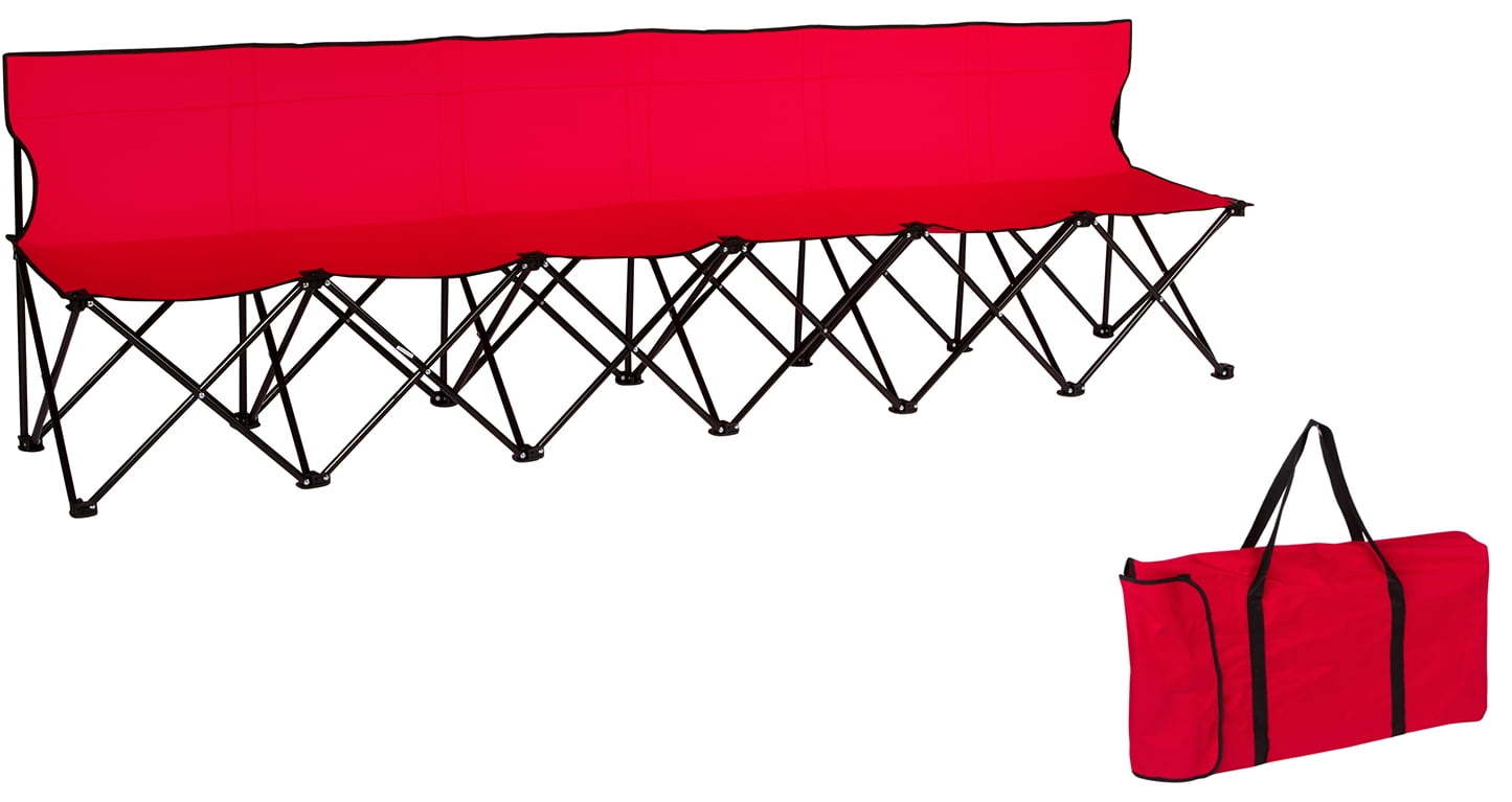 Portable Sports Bench With Back Sits 6 People By Trademark
