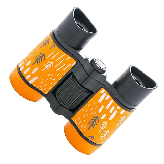Sonducket Binocular de observación al aire libre para niños de goma con telescopio colorido 4X30 Prismáticos Amarillo