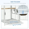 thumbnail image 4 of PawHut Bird Travel Carrier Cage for Parrots Conures with Stand Perch, White, 4 of 10