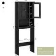 thumbnail image 2 of Over The Toilet Storage Cabinet for Bathroom, Black Storage Organizer Over Toilet, Space Saver with 2 Tempered Glass Doors, Black, 2 of 14