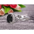 thumbnail image 2 of Oval Cut 1.50 Carat Black Diamond Moissanite Engagement Ring Anniversary Gift On 10k White Gold Art Deco, 2 of 5