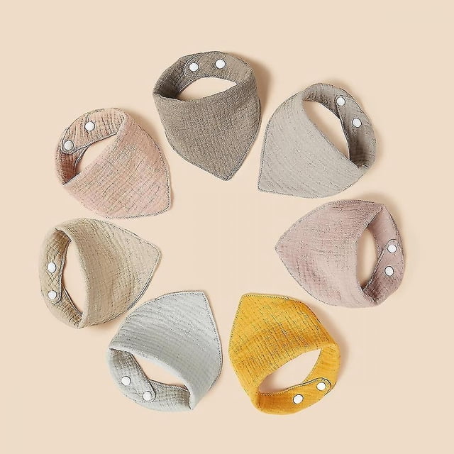 7 baberos de algodón tipo bandana LIUYMXG unisex para bebés para la dentición y El babeo