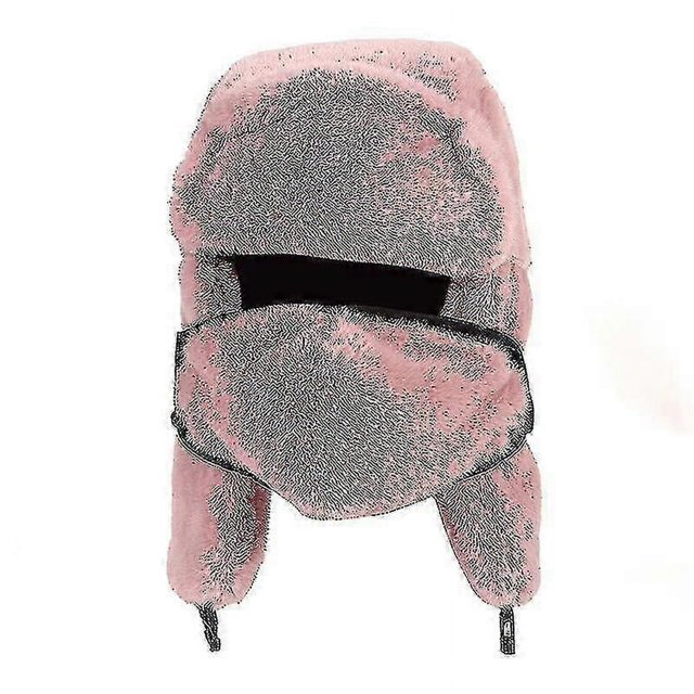 Gorro de Piel Sintética ZHAOCHENG Gorro de Aviador para Mujer Color Rosa