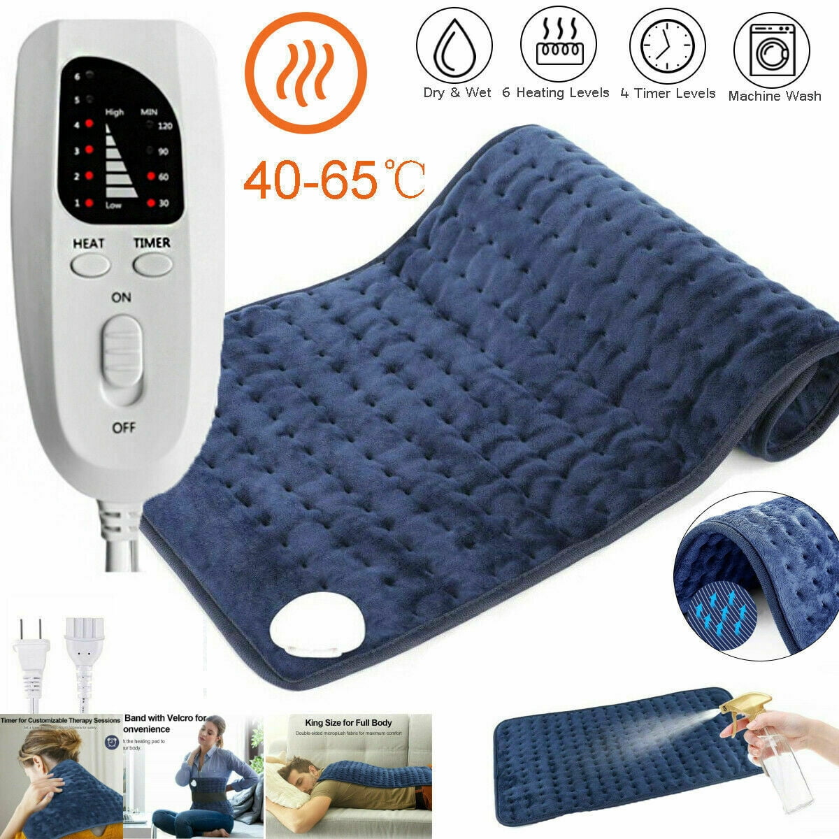 Electric Heating Pad Blanket Heat Pads For Back Neck Pain Relief