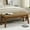Light Brown, variant on Faux Leather Bedroom Bench, Upholstered End of Bed Bench, Padded Vintage Dining Bench, Entryway Bench with Solid Wood Legs, Kitchen, Living Room, Hallway, Brown